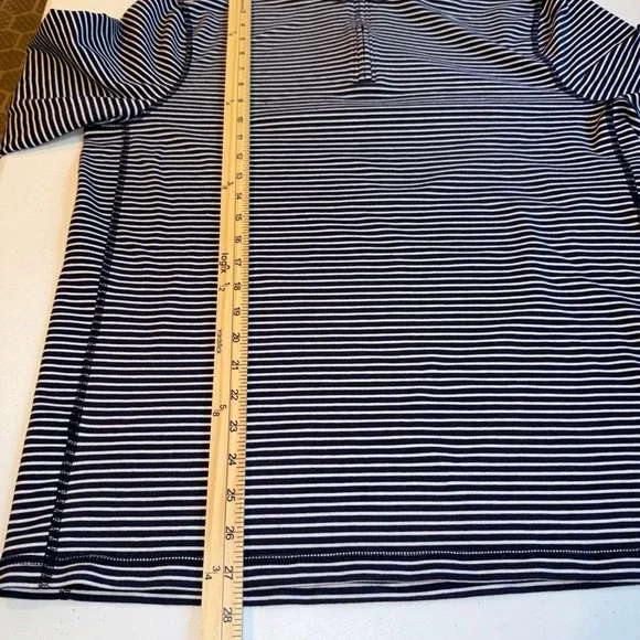 Sz L J Crew Performance Pullover Mens Blue White Striped 1/4 Zip Active Golf - Picture 6 of 11